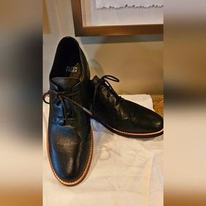 Eileen Fisher Milo Black Leather Lace Up Oxfords Size 9